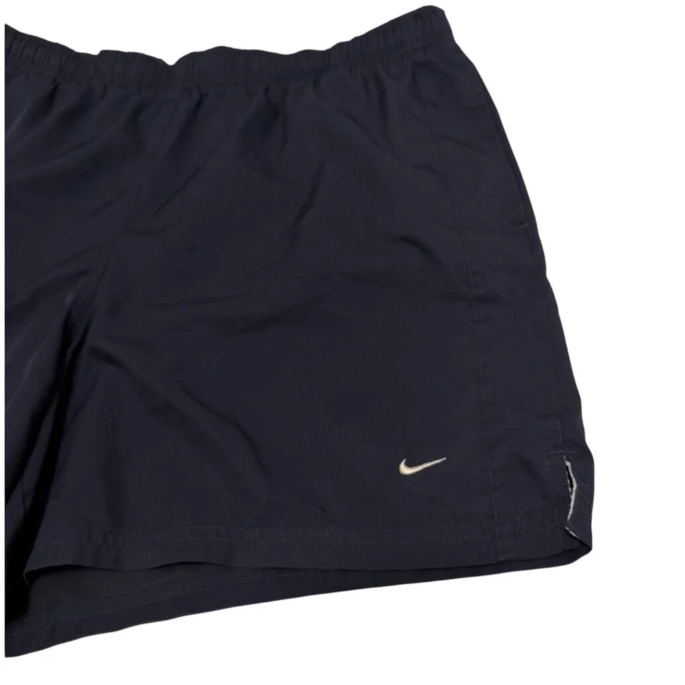 Vintage Nike Running Shorts Boys Youth L 12-14 Navy Blue Silver Tag Y2K Athletic